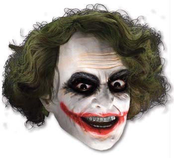 Joker 3/4 Vinyl Mask with Hair